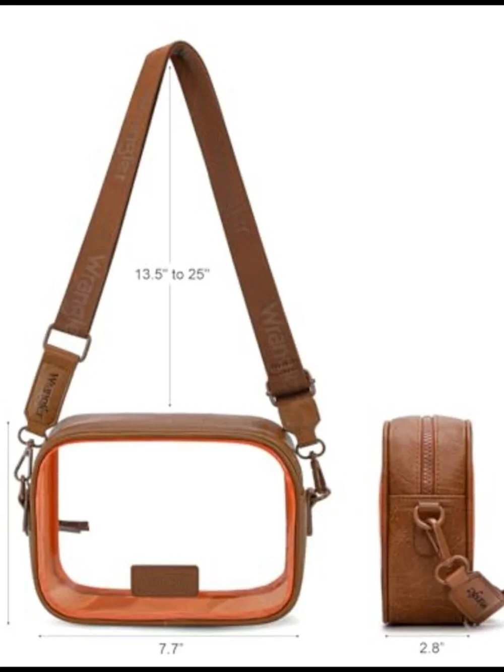 Clear PVC Crossbody Bag Stadium Approved Adjustable Strap Sling Purse